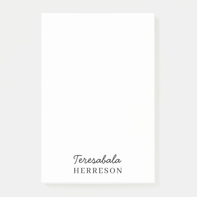 Neutral Monogram Minimalist Design Post-it Notes (Front)