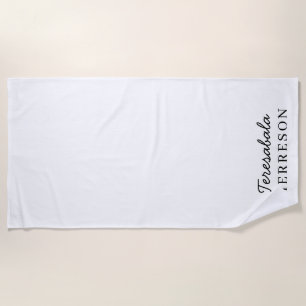 Neutral Monogram Modern Minimalist Stylish Design Beach Towel