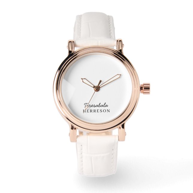 Neutral Monogram Modern Minimalist Stylish Design Watch (Front)