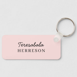 Neutral Monogram Modern Minimalist Stylish Key Ring