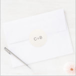 Neutral Monogram Modern Wedding Classic Round Sticker<br><div class="desc">Minimalist and modern design.</div>