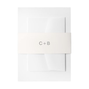 Neutral Monogram Modern Wedding Invitation Belly Band