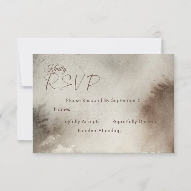Neutral Moody RSVP Card Ethereal Watercolor (Front)