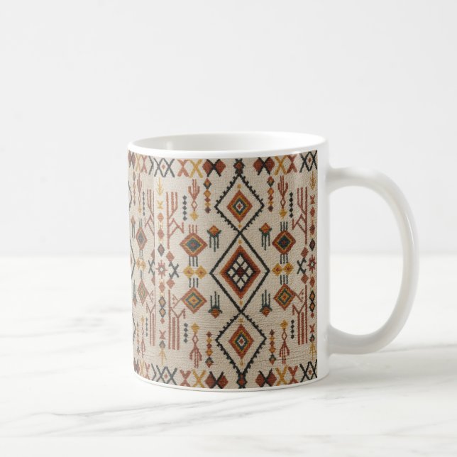 Neutral Moroccan Rug Art Coffee Mug (Right)