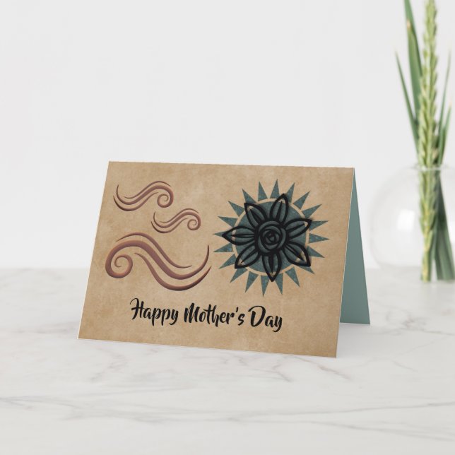 Neutral Mother's Day Card with Flower (Front)