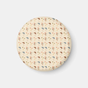 Neutral Mushrooms Pattern Magnet