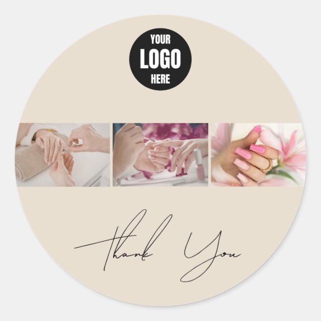 Neutral Nail Tech Thank You Sticker (Front)