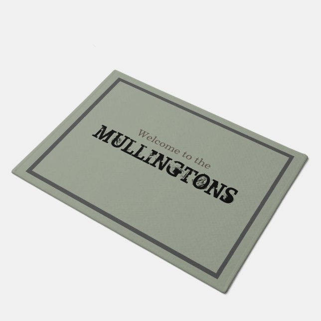 Neutral Name and Simple Frame Doormat (Angled)