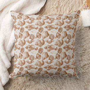 Neutral Nautical Seashell with Coastal Toile Style Cushion