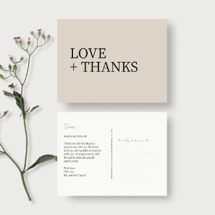 Neutral   Non-Photo Wedding Thank You Postcard