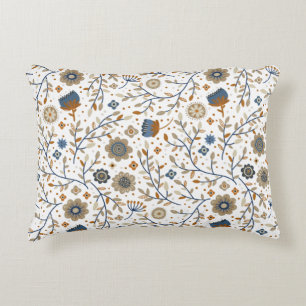 Neutral Nordic Floral Seamless Pattern Decorative Cushion