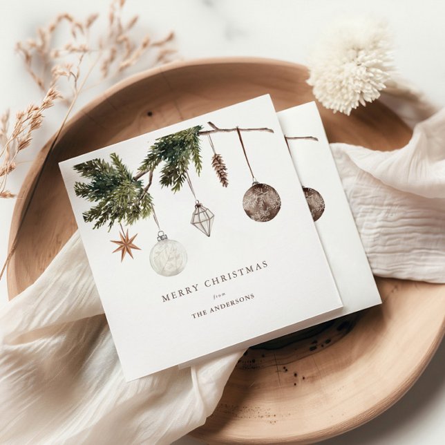 Neutral Ornaments Christmas Party Napkin (Creator Uploaded)