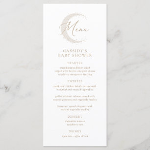 Neutral Over the Moon Baby Shower Menu