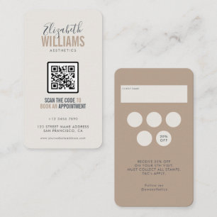 Neutral Palette Beauty Salon QR Code Loyalty & Business Card