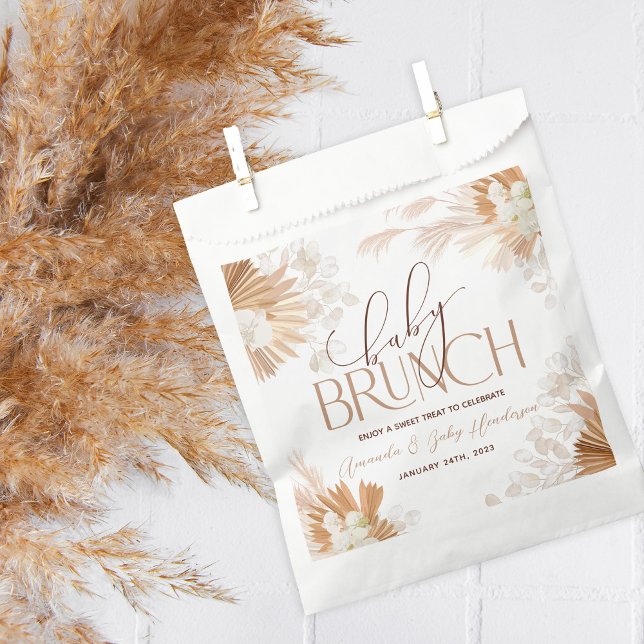 Neutral Pampas Baby Brunch Baby Shower Favour Bags (Creator Uploaded)