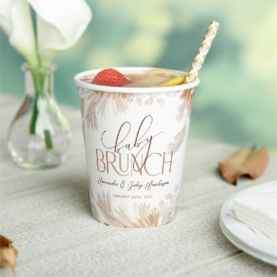 Neutral Pampas Baby Brunch Baby Shower Paper Cups