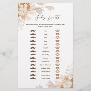 Neutral Pampas Baby Traits Game Flyer