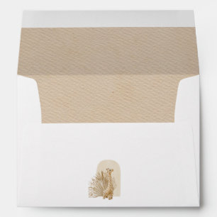 Neutral Pampas Grass Giraffe Baby Shower Envelope