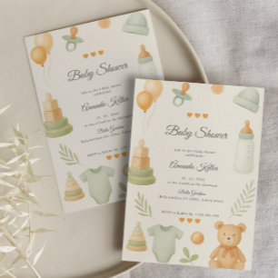 Neutral Pastel Baby Shower Invitation