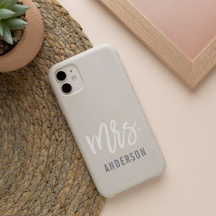 Neutral Pastel New Mrs Last Name Bride iPhone 16 Case