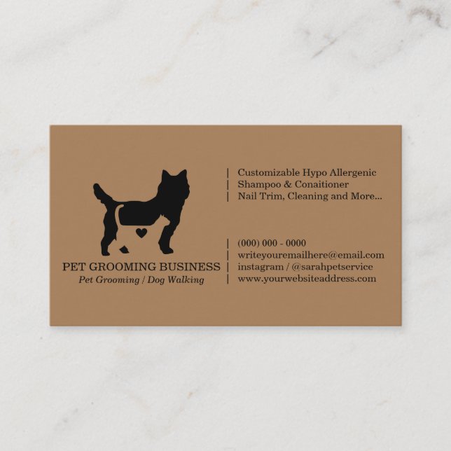 Neutral Pet Memorial Support Business Card (Front)