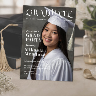 Neutral Photo Graduation Party Invite