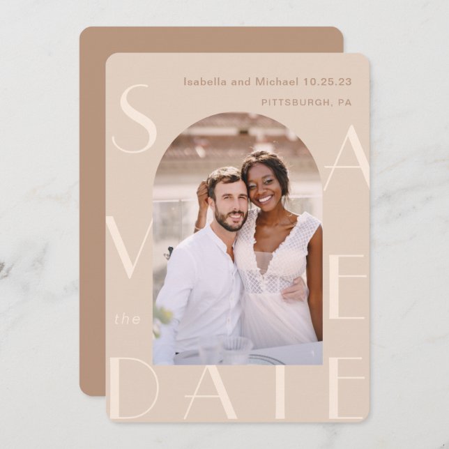 Neutral Photo Wedding Save The Date (Front/Back)