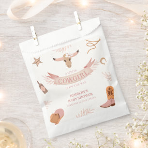 Neutral Pink Boho Wild West Cowgirl Baby Shower Favour Bags