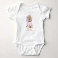 Neutral Pink Teddy Bear Personalised Name