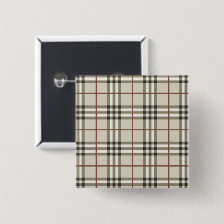 Neutral Plaid Cosy Classic Pattern 15 Cm Square Badge