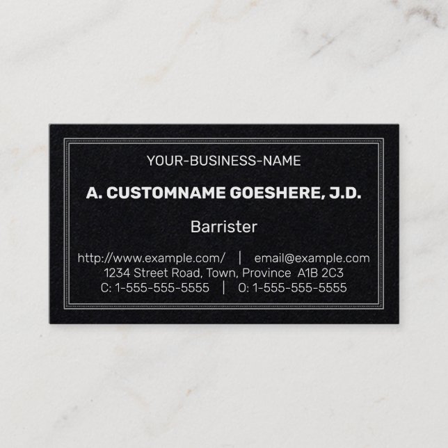 Neutral, Plain, Law Professional Business Card (Front)