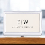 Neutral Professional Simple Monogram Minimalist Business Card Holder<br><div class="desc">Introducing our Elegant Professional Simple Monogram Minimalist Collection: Elevate your style with timeless sophistication and understated elegance. Crafted with meticulous attention to detail, this collection features minimalist designs adorned with your personalised monogram. Each piece exudes professionalism and refinement, perfect for making a lasting impression in any setting. From sleek stationery...</div>