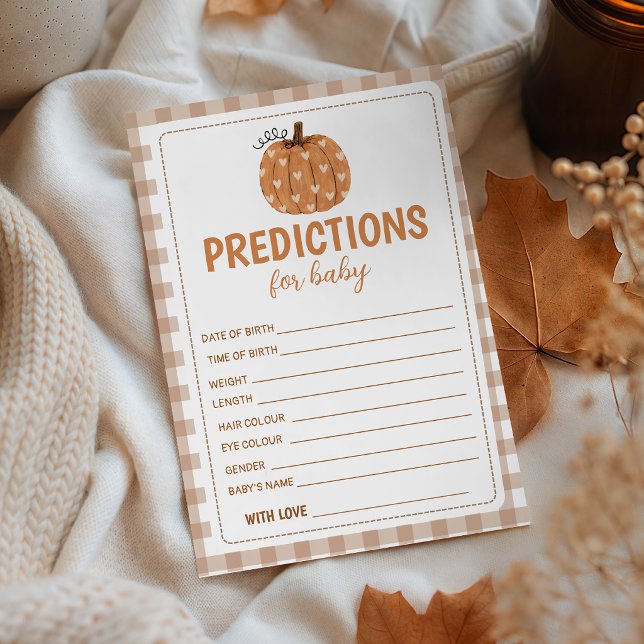 Neutral Pumpkin Baby Shower Predictions Card (Creator Uploaded)