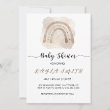 NEUTRAL RAINBOW BABY SHOWER INVITATION