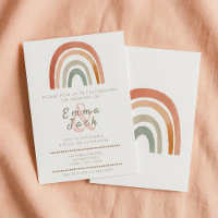 Neutral rainbow boho soft tones wedding