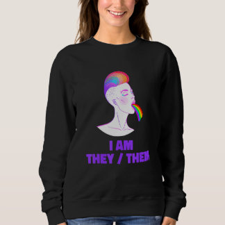 Neutral Rainbow Pride Genderless - Non Binary Gend Sweatshirt