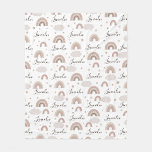 Neutral Rainbows Name Blanket