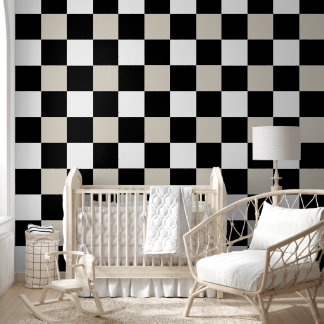 Neutral Retro Checkerboard  Wallpaper