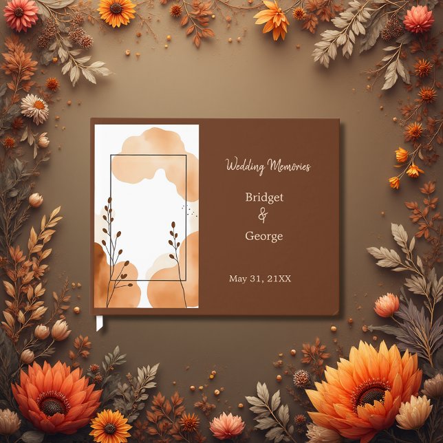 Neutral rustic abstract earthy Botanical Wedding Guest Book (Creator Uploaded)