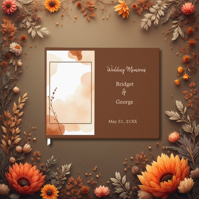 Neutral rustic abstract earthy Botanical Wedding Guest Book (Creator Uploaded)