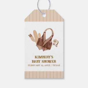 Neutral Rustic Boho Cactus Cowgirl Baby Shower Gift Tags