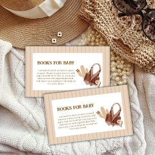Neutral Rustic Cactus Cowgirl Books Baby Shower Enclosure Card