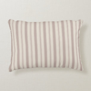 Neutral Rustic Farmhouse Striped Beige & Taupe Decorative Cushion