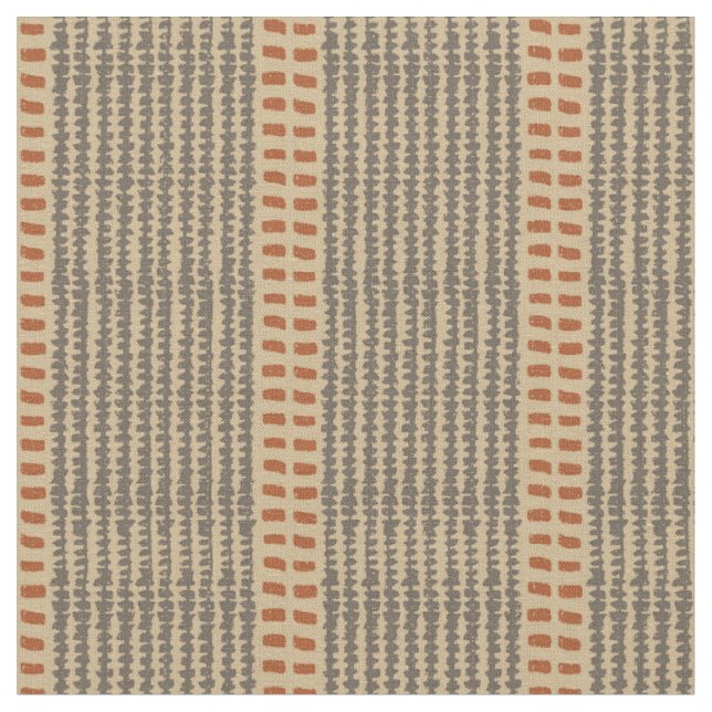 Neutral rustic terracotta moroccan ikat carpet bri fabric (Close Up)