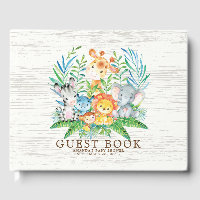 Neutral Safari Jungle Baby Shower Guest Book