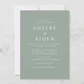 Neutral Sage Green Elegant Modern Wedding Invitation (Front)