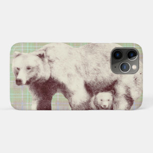  Neutral Sage Plaid Bear Case-Mate iPhone Case