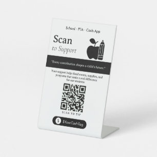 Neutral Scan to Tip QR Code Sign Cash App Tips