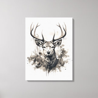 Neutral sepia colours wild animals deer wall art