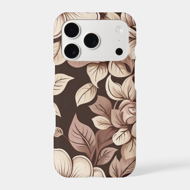 Neutral Sepia Floral Botanical Apple iPhone 17 Pro (Back)